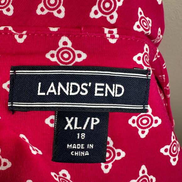 Lands' End Dress Fit & Flare Surplice Neck Sleeveless Azalea Pink PXL 16P - Picture 8 of 11
